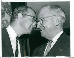 1956 Photo Gov George Leader Pa Whispers In Former Pres Trumans Ear  Politics 7X9