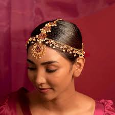 Side Matha Patti Stone Studded White Matha Patti Jewelry 178JW24