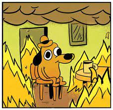 Now Space Debris Is Falling From Orbit This Is Fine Dog This Is Fine Meme Animation