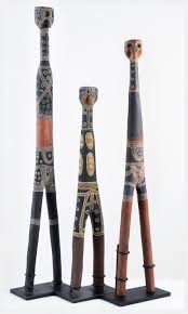 Aboriginal Artist Unknown Three Jhawayn Jarwon Totemic Figures Arnhem Land Aboriginal Art Aboriginal Artists Aboriginal