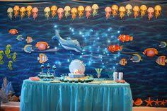 Kid's reading corner looks like it's under the sea. 470 Underwater Under The Sea Party Ideas Under The Sea Party Sea Party Ideas Under The Sea