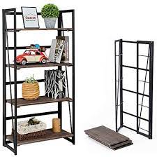 Folding campaign bookshelves from christopher schwarz on vimeo. Coavas Folding Bookshelf Home Office Industrial Bookcase No Assembly Storage Shelves Vintage 4 Tiers Flower Stand Rustic Metal Book Rack Organizer 23 6 X 11 8 X 49 4 Inches Buy Online At Best Price
