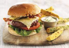 Grill over medium heat 4 to 6 minutes per side or until burgers are cooked through (internal temperature of 160°f). Gourmet Beef Burger With Courgette Chips Recipe Booths Supermarket