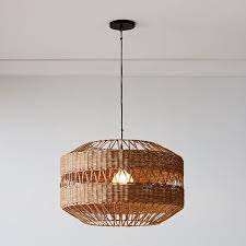 Such a pretty chandelier will fit. Rattan Weave Pendant