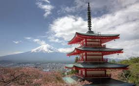 Mount Fuji Chureito Pagoda Fujiyoshida Japan Sakura Wallpaper 1920x1200 Resolution Wallpaper Download Mount Fuji Sticker Wall Art Mount Fuji Japan