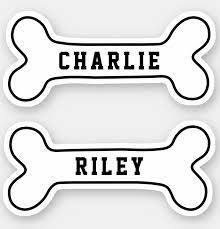 Dog Bone Personalized Name Stickers Zazzle Com Name Stickers Pet Name Tags Design Your Own Stickers