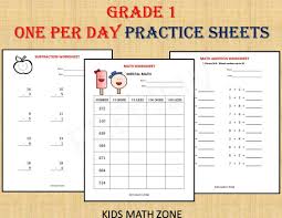Grade 1 Math Workbook One Per Day 120 Math Worksheets 1st Etsy Math Workbook Math Worksheets Math Addition Worksheets