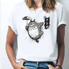 Follow and show your support! Luslos Flying Totoro T Shirt Summer Short Sleeve Girls T Shirts Lovely Kawaii Japanese Anime Ghibli Women Clothes Tee Tops T Shirts Aliexpress
