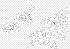 Find seamles background seamless related clipart images. Black And White Flower Drawing Floral Design Painting Moutan Peony Line Art Plants Petal Drawing Floral Design Painting Png Pngwing