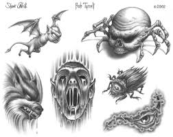 Sleeve tattoo flash tattoo artist tattoo ink, chest tattoo, monochrome, fictional character, desktop wallpaper png. Amazing Grey Ink Demon Tattoo Design By Shane Oneill Bob Turrell