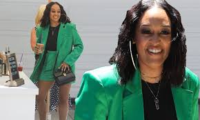 Tia Mowry puts on leggy display in tiny green shorts and matching blazer  while out in Brentwood | Daily Mail Online