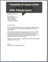 Template Of Leave Letter After Taking Leave Lettering Templates Letters