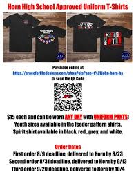 Here is the link to buy the school approved t-shirts that can be worn with  standard pants daily.