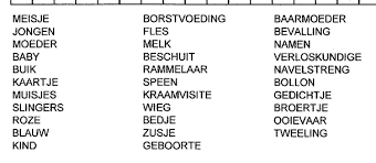 Babyshower Woordzoeker Baby Woordzoeker Babyshower Baby