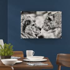 Large Black And White Framed Prints Uk East Urban Home In Love Lion Couple Wall Art On Canvas In 2020 Canvas Art Large Canvas Prints Wall Art