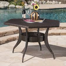To pick the right dining table, you need to match it to your personality as well as the look of your dining room. Outdoor 53 Inch Wicker Hexagon Dining Table Nh831403 Noble House Furniture
