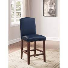 A counter height bar stool is taller than a regular stool and shorter than a bar express your traditional design sense with a counter height bar stool. Comfort Pointe Carteret Navy Leather Counter Stool 3206 024bl Bellacor