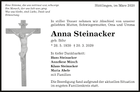 T steinacker's 11 research works with 36 citations and 154 reads, including: Traueranzeigen Von Anna Steinacker Schwaebische De Trauerportal