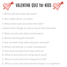 It is the most awaited event especially for kids as they dress up in scary costumes, play trick or treat and enjoy different halloween games. A Family Valentine S Day And A Valentine Quiz For Kids Brooke Romney Writes