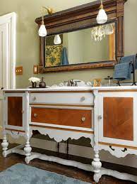 What a way to add a pop of color! Repurpose A Dresser Into A Bathroom Vanity How Tos Diy