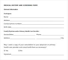 The daily employee screening form from vdh can be used or adapted by a division to collect and store this information, if necessary. Free 14 Medical History Forms In Pdf Ms Word
