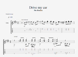 Drive my car by the beatles Drive My Car For Guitar Guitar Sheet Music And Tabs