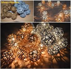 Each ball is created from ethically sourced natural wicker. Silver And Golden Handmade Rattan Wicker Cane Balls String Lights Fairy Party Patio Decor Party Night Twinkle Us Au Eu Plug String Lights Ball String Lightslights Fairy Aliexpress
