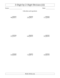 The 3 Digit By 2 Digit Long Division With Remainders And Steps Shown On Answer Key A Ma Division Worksheets Long Division Worksheets Math Division Worksheets