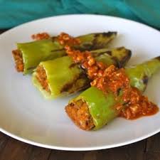 Stuffed And Grilled Hungarian Peppers Recipe Stuffed Peppers Peppers Recipes Hot Pepper Recipes