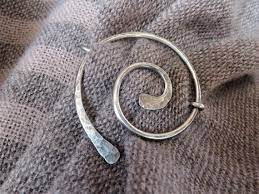 Silver Shawl Pin Scarf Pin Hat Pin Cardigan Clip Wire Wrap Etsy Silver Shawl Pin Wire Work Jewelry Scarf Pin