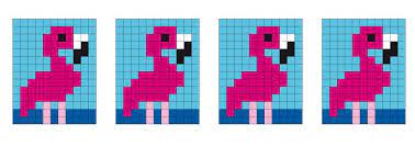 Minecraft pixel art ideen vorlagen kreationen 1. Pixel Vorlage Medaillon Flamingo Aduis