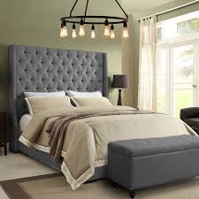 Wanda platform king bed with storage. Ottoman Bed Of Grey Tall Oxford Wingback So Soft Beds