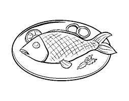 Free printable plate coloring pages. Fish Plate Coloring Page Coloringcrew Com