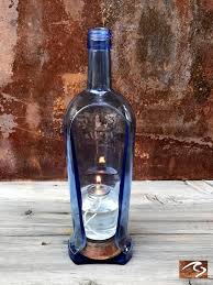 They are so cute and easy to make! Pinnacle Blue Wine Bottle Art Candle Holder
