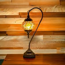 Silver Fever Handcrafted Mosaic Turkish Lamp Moroccan Glass Table Desk  Bedside Light Bronze Base with E12 Bulb Golden Star of David Lattern