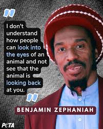 PETA laments the loss of the phenomenal spoken-word poet Benjamin  Zephaniah, who amused children and adults with his quirky but socially  spot-on poems and other works. This wonderful champion of the marginalised