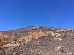 富士山の表面 五合目から六合目まで登山した 富士山 六合 登山