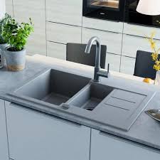Evier De Cuisine En Granit Double Bac Gris 94 Pai Achat Vente Evier De Cuisine Evier De Cuisine En Granit Cdiscount