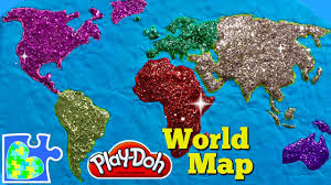 National geographic's the world for kids wall map is an enticing and engaging world map perfect for classroom, home or library. World Map For Kids Learn The Continents Play Doh Puzzle Of The Earth Youtube