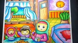 Jika anda menginginkan gambar dengan kategori yang sama. Cara Menggambar Dan Mewarnai Tema Bulan Puasa Drawing Ramadhan Scenery Ø¯ÛŒØ¯Ø¦Ùˆ Dideo