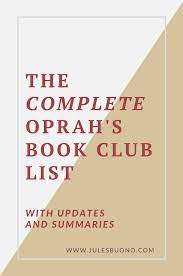 The Complete Oprah S Book Club List Updated 1996 2020 Oprah Book Club List Oprahs Book Club Book Club List