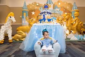 Prince Baby Boy 1st Birthday Decoration Ideas For Boy Prince Royal 1st Birthday Party Kara S Party Ideas Royal Prince Birthday Party Prince Birthday Party Royal Birthday Party