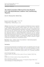 Chemicals for industrial use from china (13433 km). Pdf The Abiotic Formation Of Hydrocarbons From Dissolved Co2 Under Hydrothermal Conditions With Cobalt Bearing Magnetite
