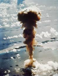 The 140 kiloton explosion created a 100 metes (328 ft) deep lake and dammed a nearby river. Nuclear Testing At Bikini Atoll Wikipedia