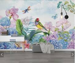 Wallpaper With Birds And Flowers For Walls This Item Is Unavailable Boho Wall Art Mural Wallpaper Floral Wallpaper