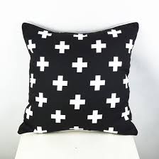 Black And White Pillow Cases Ikea Nordic Style Cushion Cover Geometric Velvet Decorative Pillows Covers Swiss Cross Cushions Home Velvet Decorative Pillow Black And White Pillows Pillow Covers