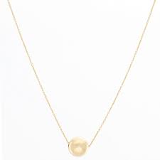 A beautifully crafted high quality fashion jewelry that is guaranteed for life against all defects. Single 14k Yellow Gold Ball Necklace 14k Yellow Gold 12 Mm Ball On A 14k Yellow Gold Chain Total Length 16 Inch Chain Total Weight 1 6 Grams