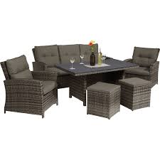 Industrial door galvanized pipe industrial vintage sofaindustrial store pop up. Lounge Set Mit Esstisch Vermont 6 Teilig Polyrattan Shadow Earth Kaufen Bei Obi