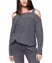 Details About Sanctuary Clothing Womens Amelie High Low Cold Shoulder Sweater Heather Gre