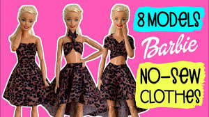 Sewing barbie clothes barbie dolls diy barbie clothes patterns barbie dress diy clothes dress patterns barbie stuff dolls dolls doll dresses. Diy How To Make No Sew Barbie Clothes Dress Skirt And Top 8 Different Models Youtube
